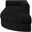 Meridian Furniture Rummi Black Velvet Performance Fabric 3pc. Modular Sectional