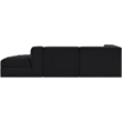 Meridian Furniture Rummi Black Velvet Performance Fabric 3pc. Modular Sectional
