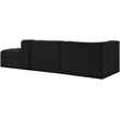 Meridian Furniture Rummi Black Velvet Performance Fabric 3pc. Modular Sectional