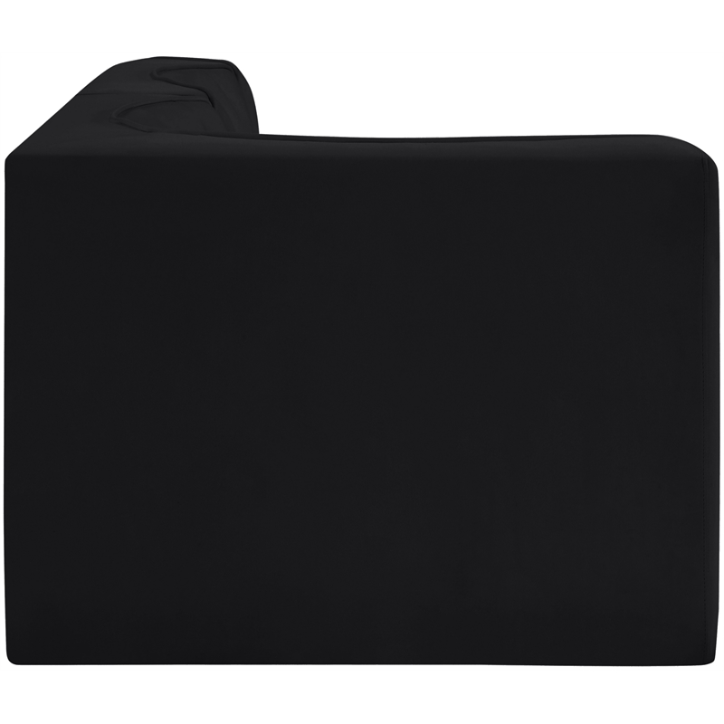 Meridian Furniture Rummi Black Velvet Performance Fabric 3pc. Modular Sectional