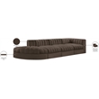 Meridian Furniture Rummi Brown Velvet Performance Fabric 4pc. Modular Sectional