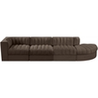 Meridian Furniture Rummi Brown Velvet Performance Fabric 4pc. Modular Sectional