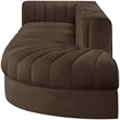 Meridian Furniture Rummi Brown Velvet Performance Fabric 4pc. Modular Sectional