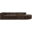 Meridian Furniture Rummi Brown Velvet Performance Fabric 4pc. Modular Sectional