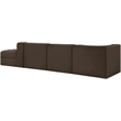 Meridian Furniture Rummi Brown Velvet Performance Fabric 4pc. Modular Sectional