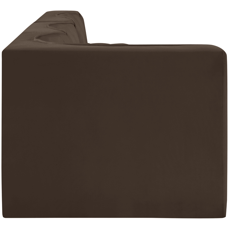 Meridian Furniture Rummi Brown Velvet Performance Fabric 4pc. Modular Sectional