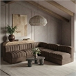 Meridian Furniture Rummi Brown Velvet Performance Fabric 5pc. Modular Sectional
