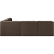 Meridian Furniture Rummi Brown Velvet Performance Fabric 5pc. Modular Sectional