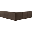 Meridian Furniture Rummi Brown Velvet Performance Fabric 5pc. Modular Sectional