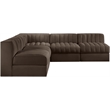 Meridian Furniture Rummi Brown Velvet Performance Fabric 5pc. Modular Sectional