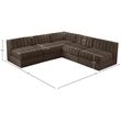 Meridian Furniture Rummi Brown Velvet Performance Fabric 5pc. Modular Sectional