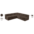 Meridian Furniture Rummi Brown Velvet Performance Fabric 5pc. Modular Sectional