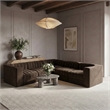 Meridian Furniture Rummi Brown Velvet Performance Fabric 5pc. Modular Sectional