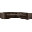 Meridian Furniture Rummi Brown Velvet Performance Fabric 5pc. Modular Sectional