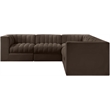 Meridian Furniture Rummi Brown Velvet Performance Fabric 5pc. Modular Sectional