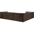 Meridian Furniture Rummi Brown Velvet Performance Fabric 5pc. Modular Sectional