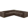 Meridian Furniture Rummi Brown Velvet Performance Fabric 5pc. Modular Sectional