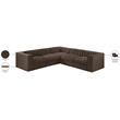 Meridian Furniture Rummi Brown Velvet Performance Fabric 5pc. Modular Sectional