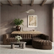Meridian Furniture Rummi Brown Velvet Performance Fabric 5pc. Modular Sectional