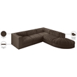 Meridian Furniture Rummi Brown Velvet Performance Fabric 5pc. Modular Sectional