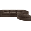 Meridian Furniture Rummi Brown Velvet Performance Fabric 5pc. Modular Sectional