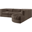 Meridian Furniture Rummi Brown Velvet Performance Fabric 5pc. Modular Sectional