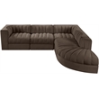 Meridian Furniture Rummi Brown Velvet Performance Fabric 5pc. Modular Sectional