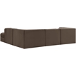 Meridian Furniture Rummi Brown Velvet Performance Fabric 5pc. Modular Sectional