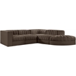 Meridian Furniture Rummi Brown Velvet Performance Fabric 5pc. Modular Sectional