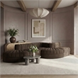 Meridian Furniture Rummi Brown Velvet Performance Fabric 5pc. Modular Sectional