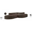 Meridian Furniture Rummi Brown Velvet Performance Fabric 5pc. Modular Sectional