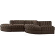 Meridian Furniture Rummi Brown Velvet Performance Fabric 5pc. Modular Sectional