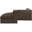 Meridian Furniture Rummi Brown Velvet Performance Fabric 5pc. Modular Sectional