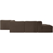 Meridian Furniture Rummi Brown Velvet Performance Fabric 5pc. Modular Sectional
