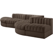 Meridian Furniture Rummi Brown Velvet Performance Fabric 5pc. Modular Sectional