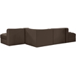 Meridian Furniture Rummi Brown Velvet Performance Fabric 5pc. Modular Sectional