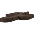 Meridian Furniture Rummi Brown Velvet Performance Fabric 5pc. Modular Sectional