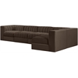 Meridian Furniture Rummi Brown Velvet Performance Fabric 5pc. Modular Sectional
