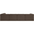 Meridian Furniture Rummi Brown Velvet Performance Fabric 5pc. Modular Sectional