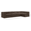 Meridian Furniture Rummi Brown Velvet Performance Fabric 5pc. Modular Sectional