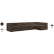 Meridian Furniture Rummi Brown Velvet Performance Fabric 5pc. Modular Sectional