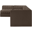 Meridian Furniture Rummi Brown Velvet Performance Fabric 5pc. Modular Sectional