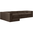 Meridian Furniture Rummi Brown Velvet Performance Fabric 5pc. Modular Sectional