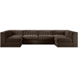 Meridian Furniture Rummi Brown Velvet Performance Fabric 6pc. Modular Sectional