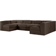 Meridian Furniture Rummi Brown Velvet Performance Fabric 6pc. Modular Sectional