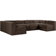 Meridian Furniture Rummi Brown Velvet Performance Fabric 6pc. Modular Sectional