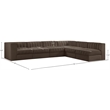 Meridian Furniture Rummi Brown Velvet Performance Fabric 6pc. Modular Sectional