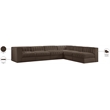 Meridian Furniture Rummi Brown Velvet Performance Fabric 6pc. Modular Sectional