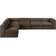 Meridian Furniture Rummi Brown Velvet Performance Fabric 6pc. Modular Sectional