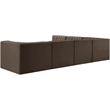 Meridian Furniture Rummi Brown Velvet Performance Fabric 6pc. Modular Sectional